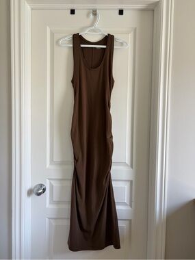 Everlane Cotton Chocolate Brown Sleeveless Maxi Dress